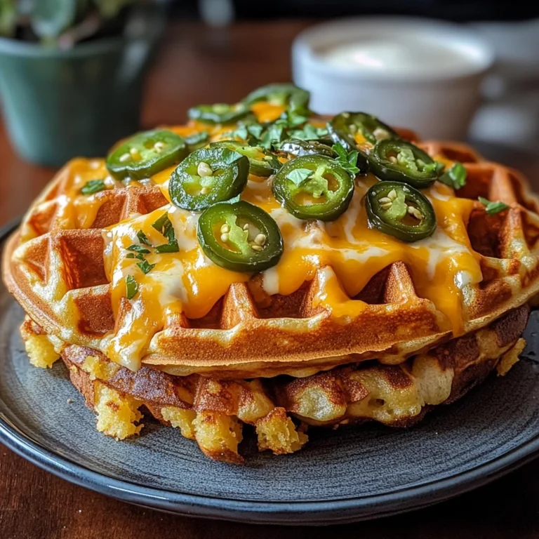 Cheddar Jalapeño Cornbread Waffles