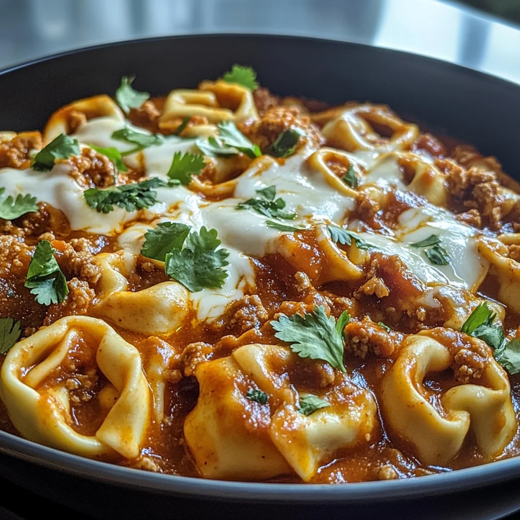 Cheesy Beef Enchilada Tortellini