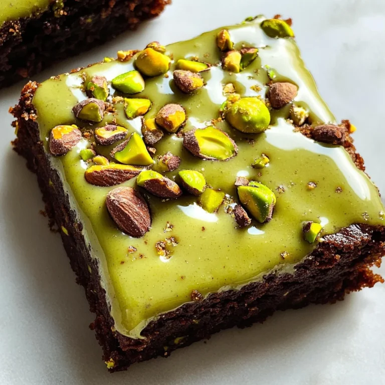 Pistachio Brownies with Pistachio Ganache
