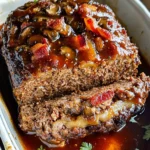 Bacon Mushroom Swiss Cheese Meatloaf – Easy & Juicy
