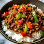 Beef and Pepper Rice Bowls