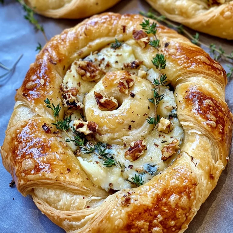 Blue Cheese Walnut Thyme Puff Pastry Twirl Recipe