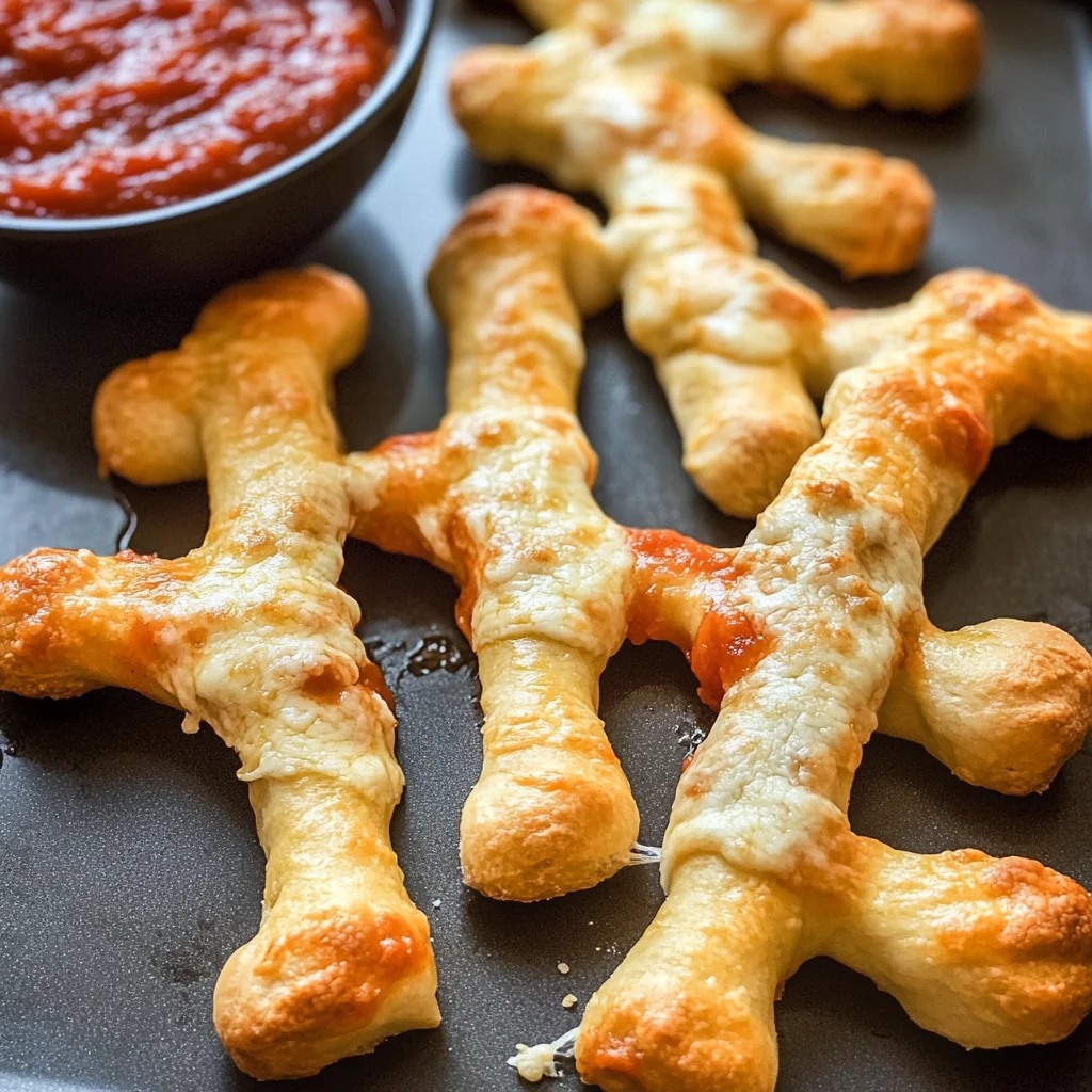 Cheesy Halloween Breadstick Bones