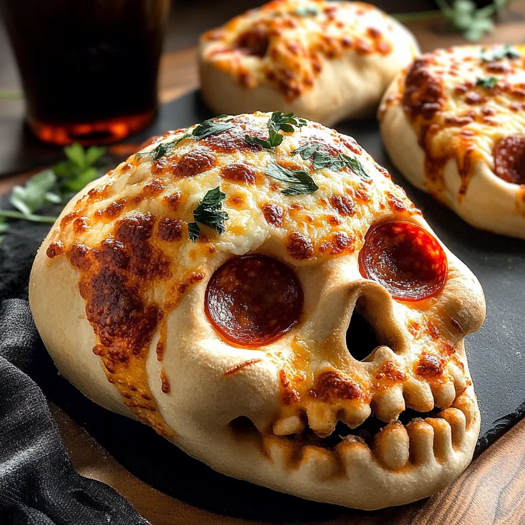 Cheesy Halloween Pizza Skulls