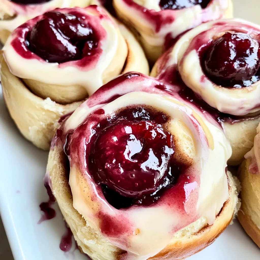 Cherry Cinnamon Rolls with Homemade Filling