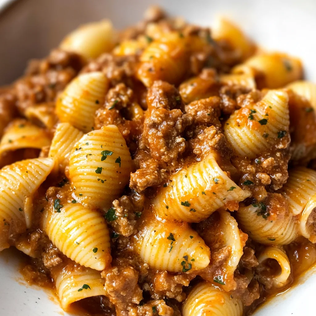 Creamy Beef and Shells