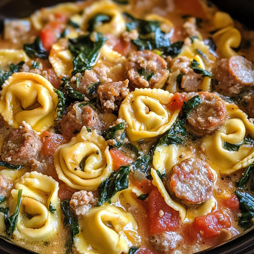 Crockpot Cheese Tortellini and Sausage