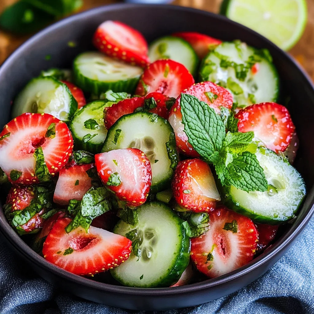 Cucumber Strawberry Salad (Just 6 Ingredients)