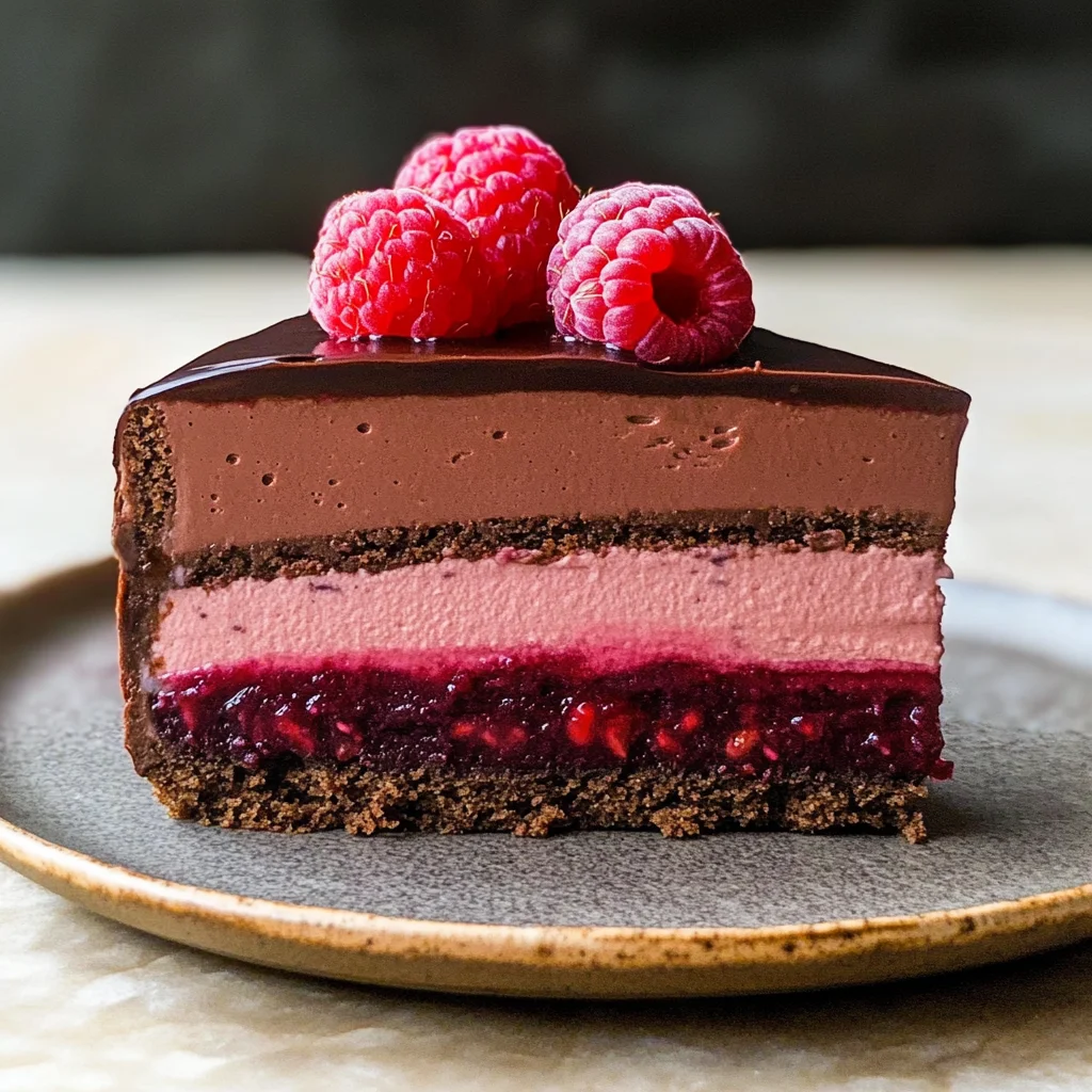 Dark Chocolate Raspberry Mousse Cake