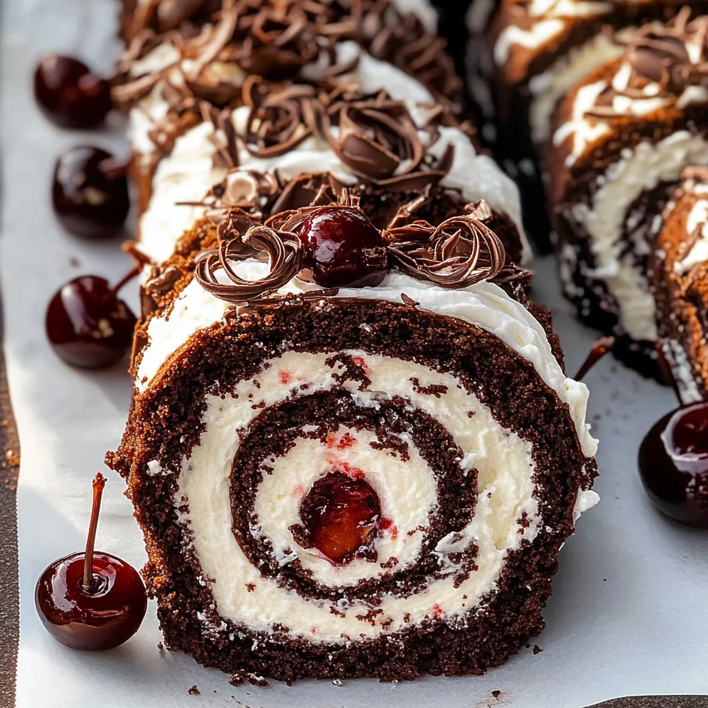 Elegant Black Forest Cake Roll