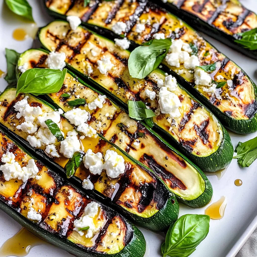 Grilled Zucchini With Goat Cheese, Basil & Honey