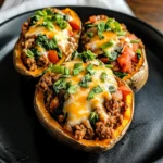 High Protein Ground Turkey Stuffed Sweet Potato