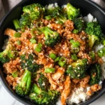 Honey Sriracha Ground Chicken and Broccoli