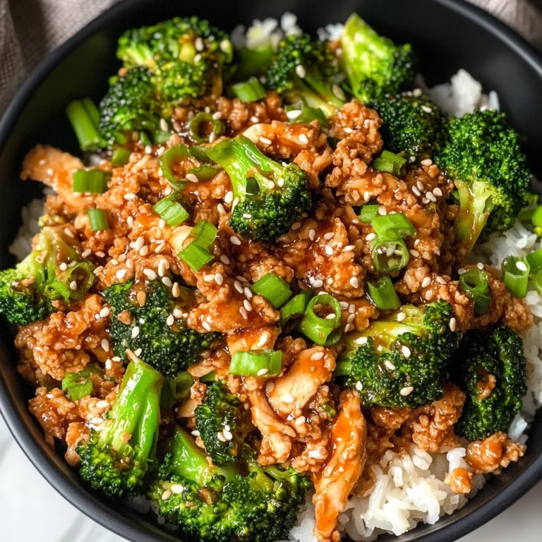 Honey Sriracha Ground Chicken and Broccoli