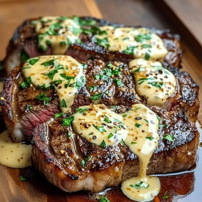 Juicy Steak with Creamy Garlic Sauce