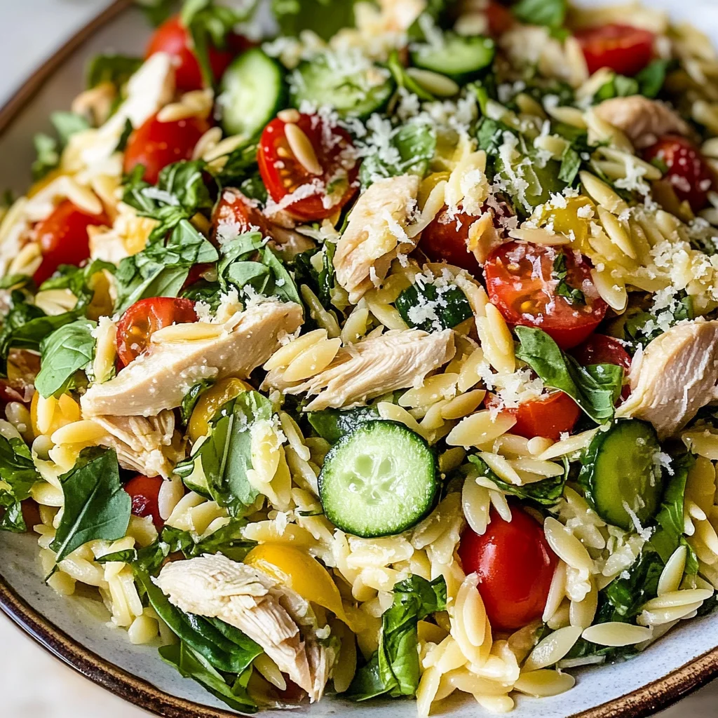 Lemon Orzo Salad with Chicken
