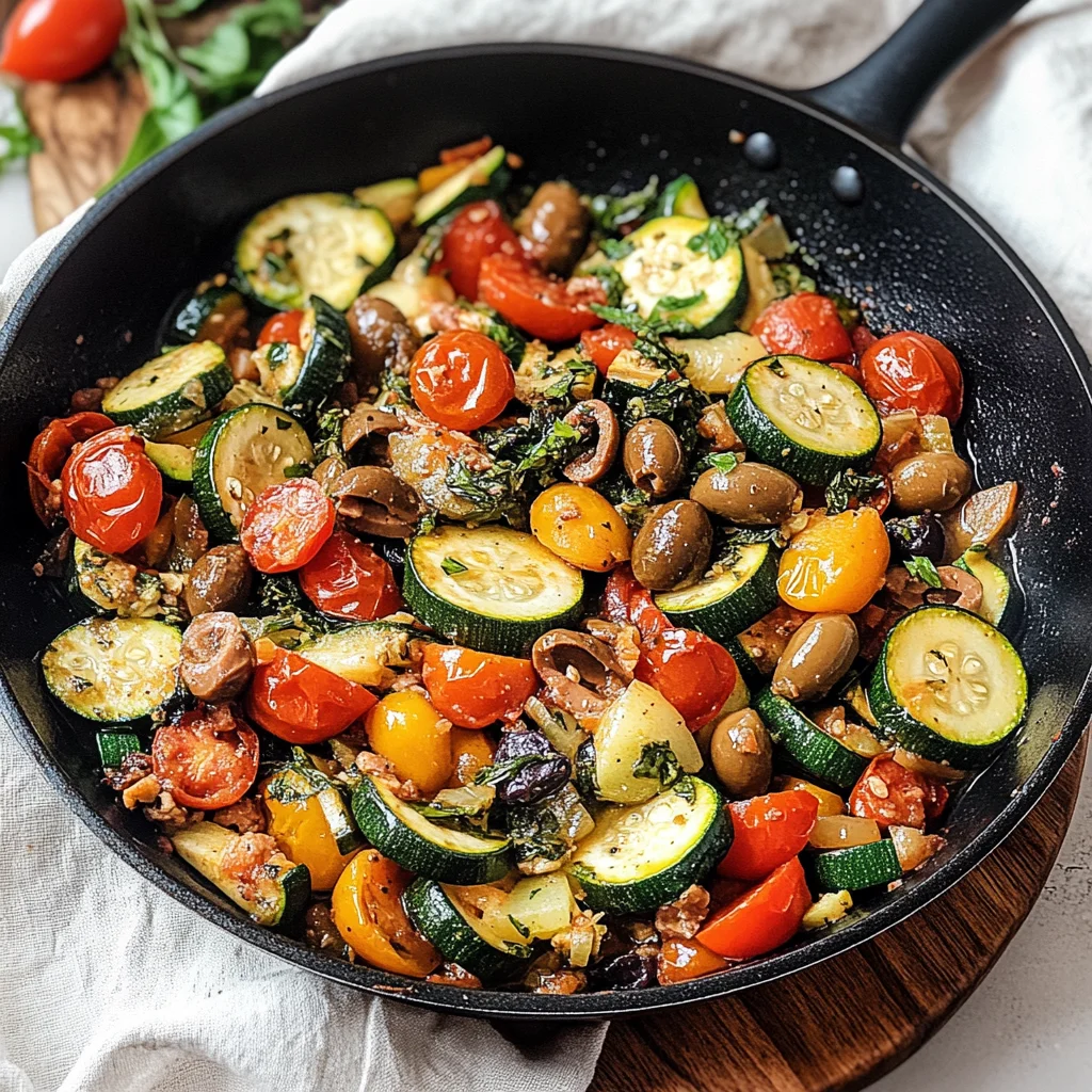 Mediterranean Zucchini Olive Skillet