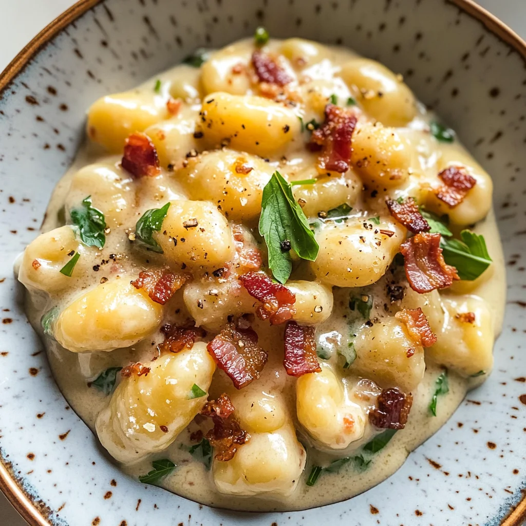 Roasted Garlic Cream Sauce with Gnocchi
