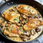 Skillet Chicken and Mushroom Wine Sauce