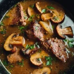 Steak and Ale Soup with Mushrooms