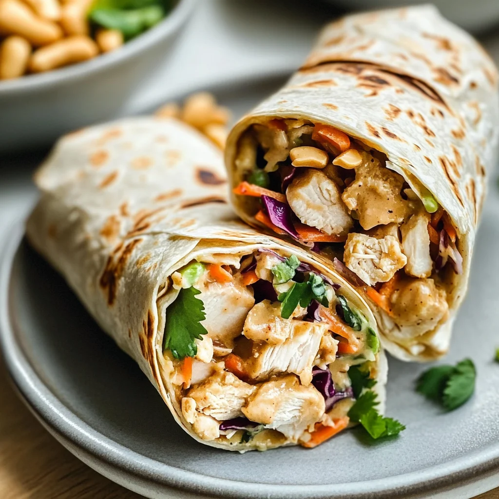 Thai Peanut Chicken Wraps