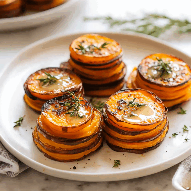 Garlic Butter Sweet Potato Stacks