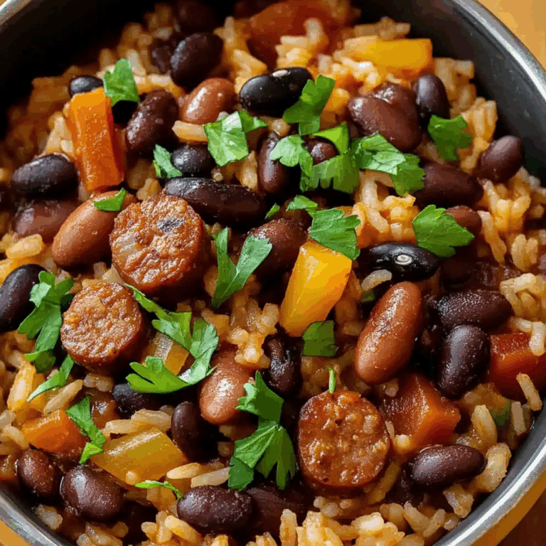 Hearty Black Beans and Rice with Sausage