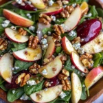 A winter salad - spinach, apple, gorgonzola and candied walnuts