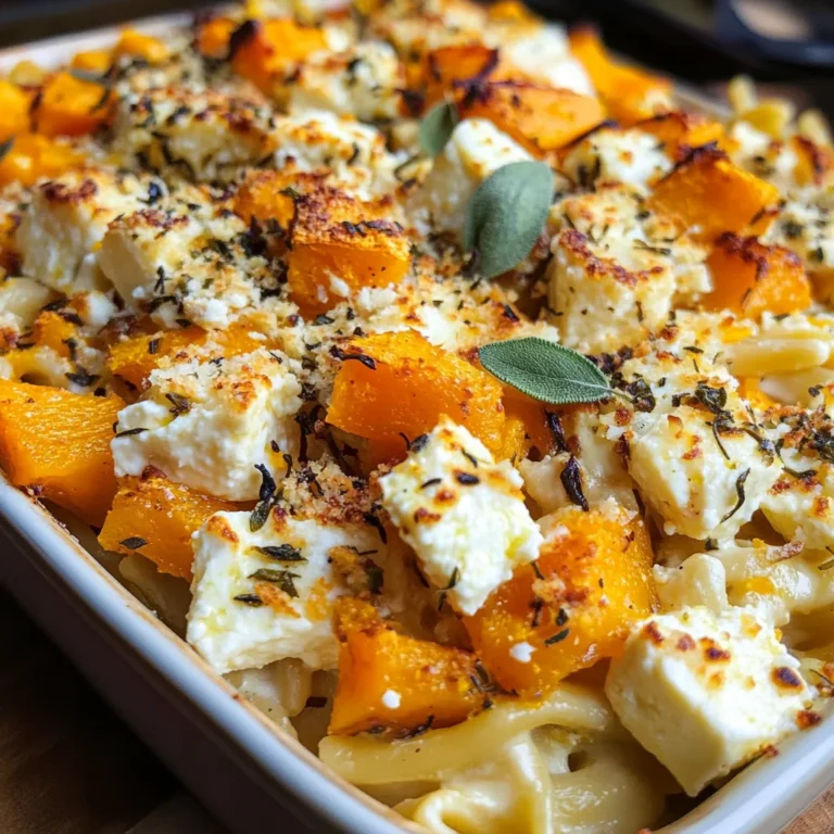 Baked Feta and Butternut Squash Pasta with Sage and Garlic