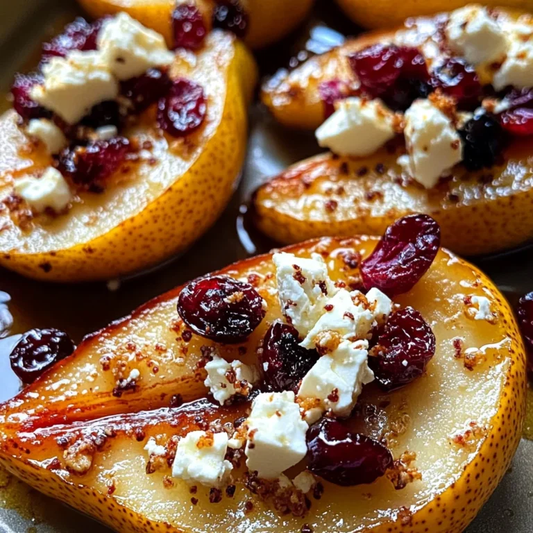 Baked Pears Feta Honey Cranberries