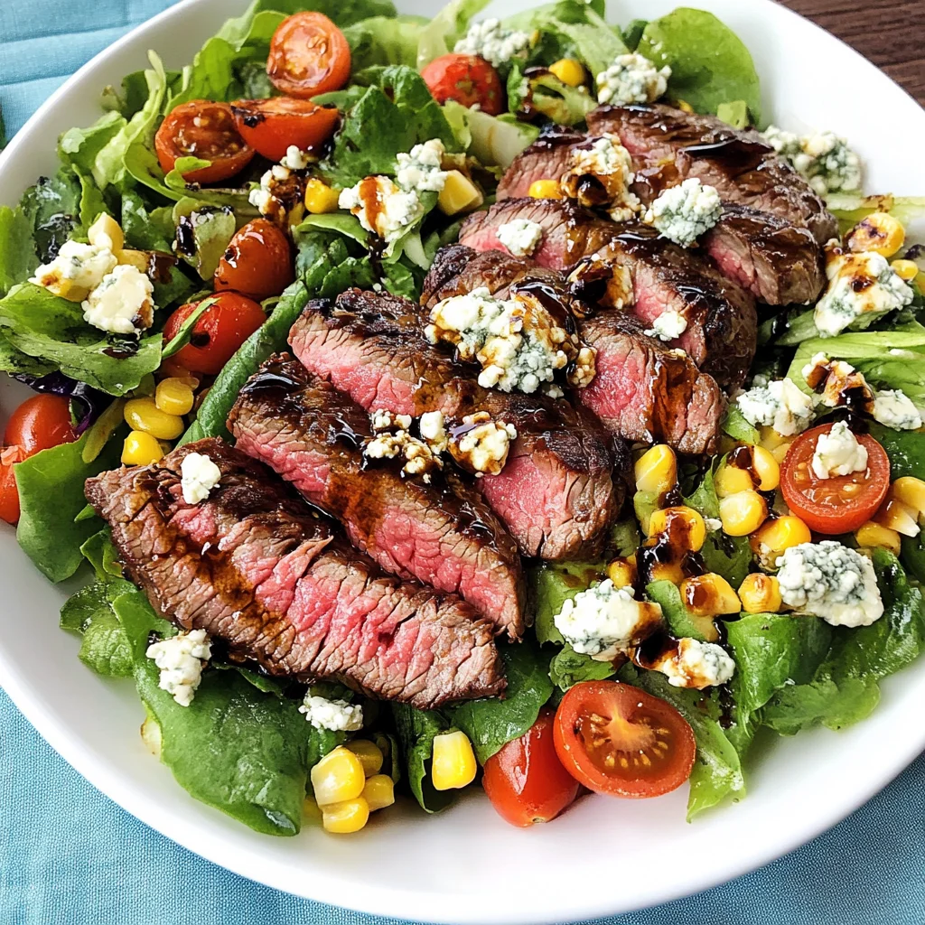 Balsamic Steak Gorgonzola Salad with Grilled Corn