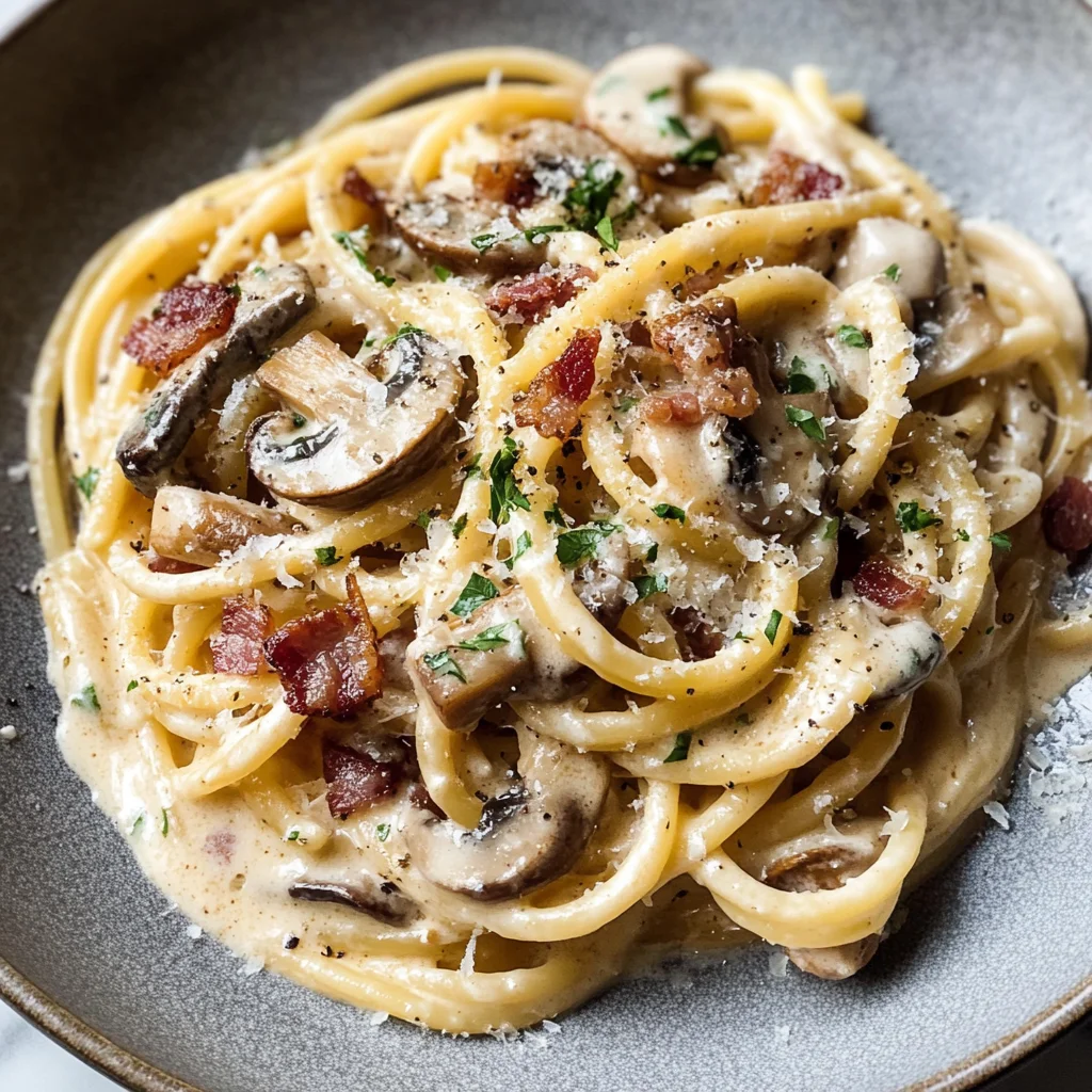 Creamy Bacon and Mushroom Pasta