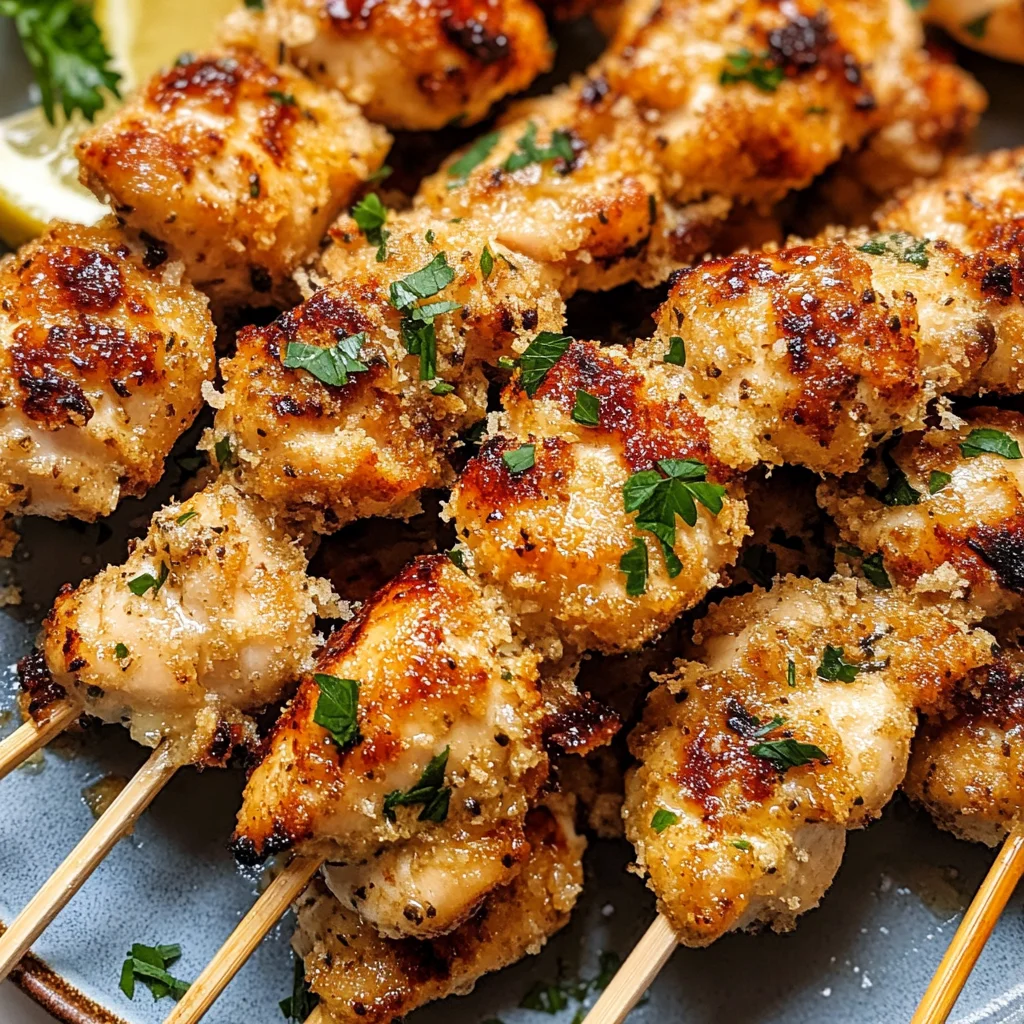 Easy Keto Garlic Parmesan Chicken Skewers Recipe