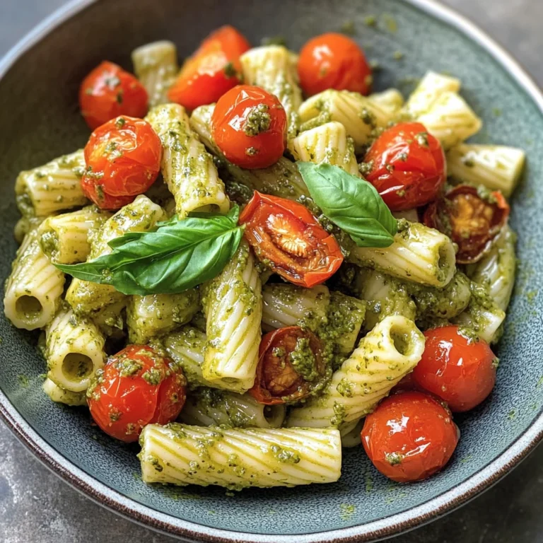 Pesto Pasta with Roasted Tomatoes