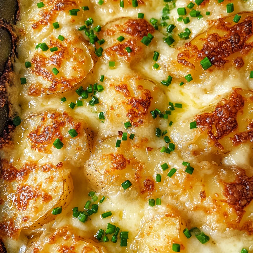 Roasted Garlic Potatoes au Gratin