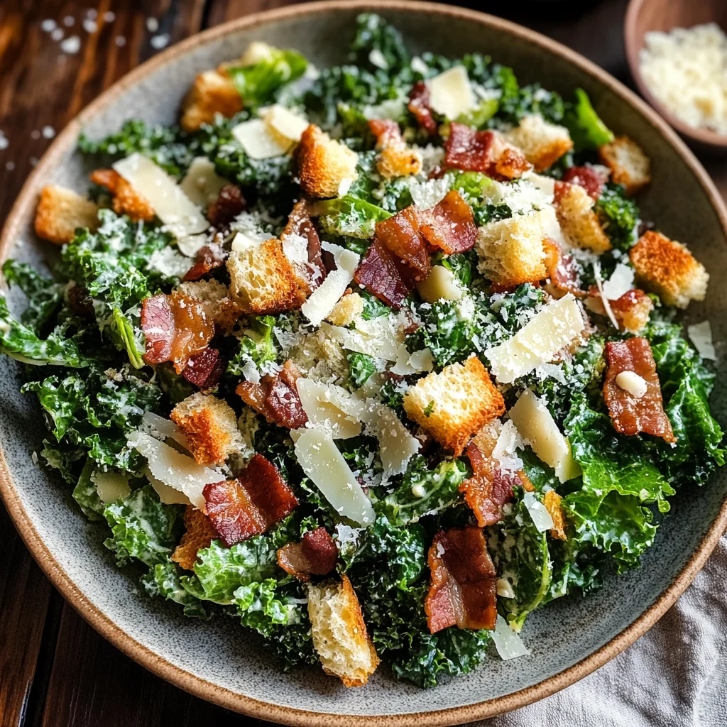 Roasted Garlic & Kale Caesar Salad