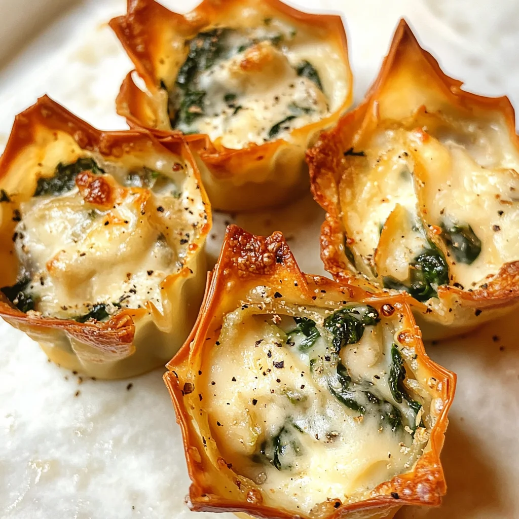 Spinach and Artichoke Wonton Cups