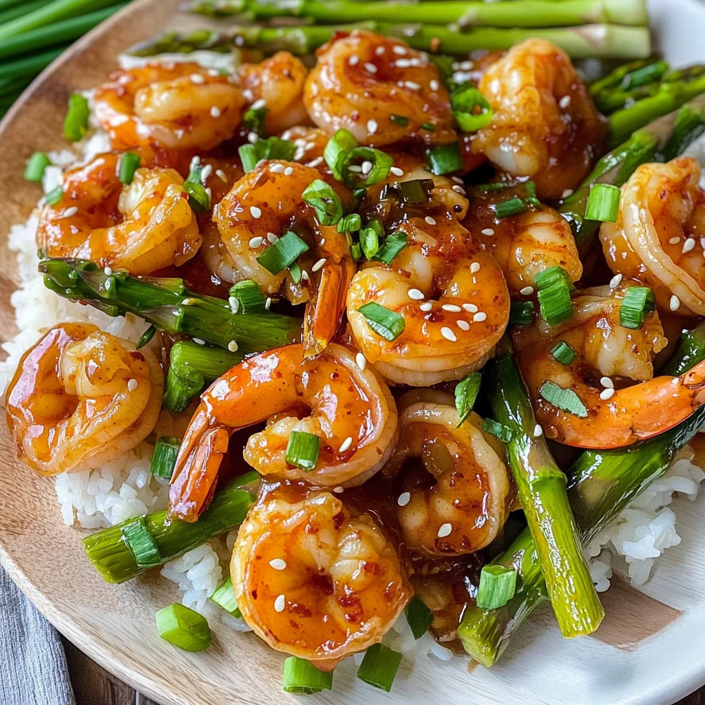 Sweet Chili Shrimp with Asparagus