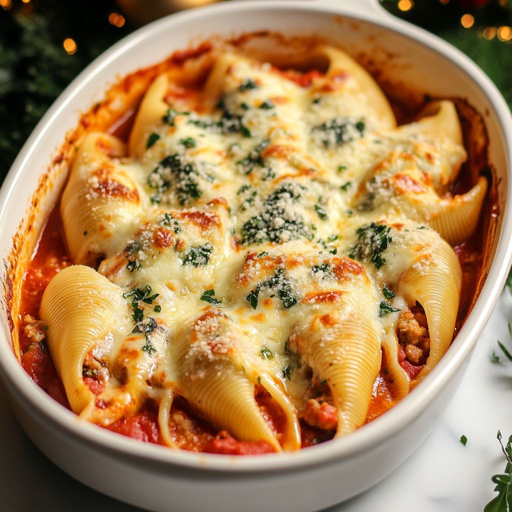 Easy Christmas Stuffed Shells Recipe
