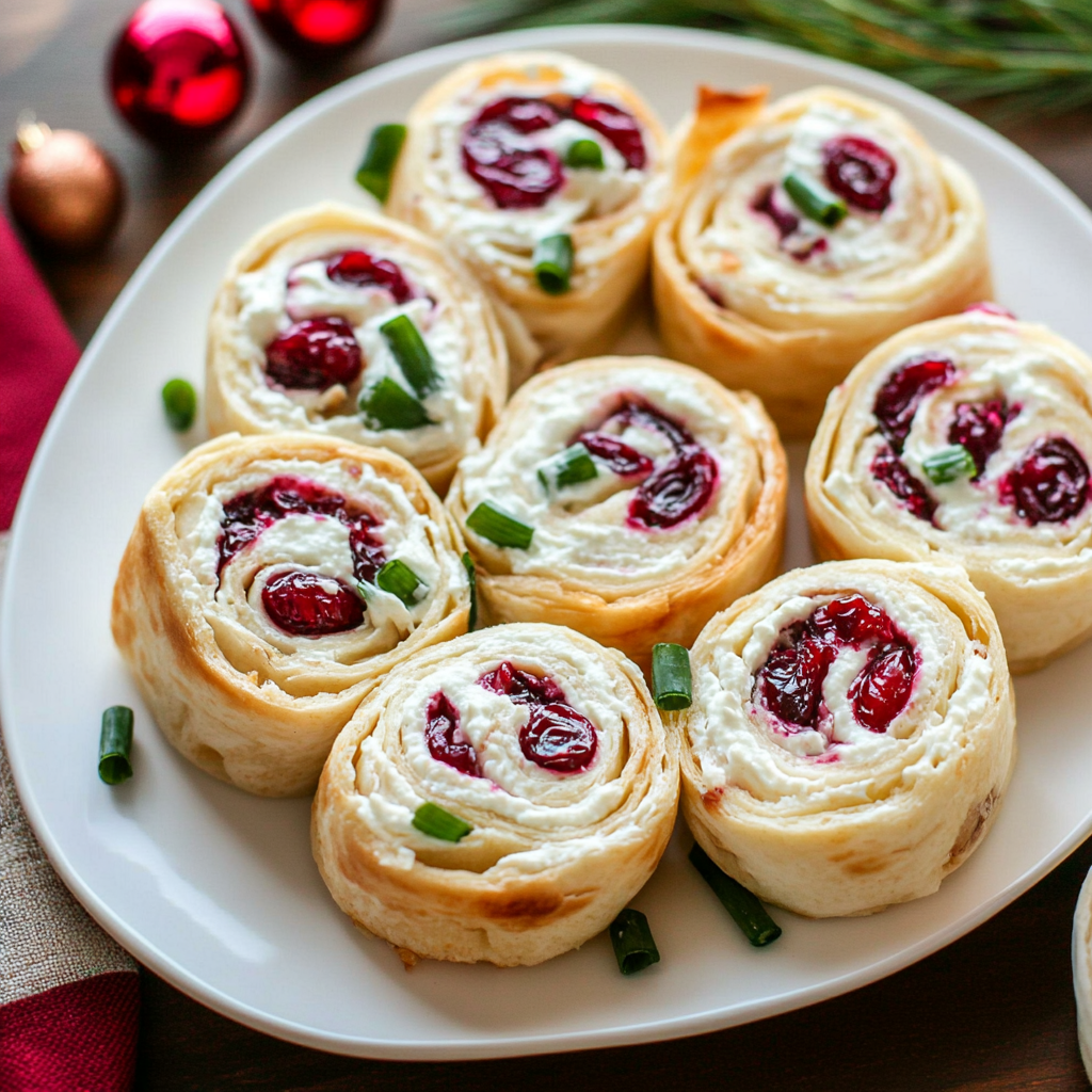 Savory Christmas Cranberry Roll Ups