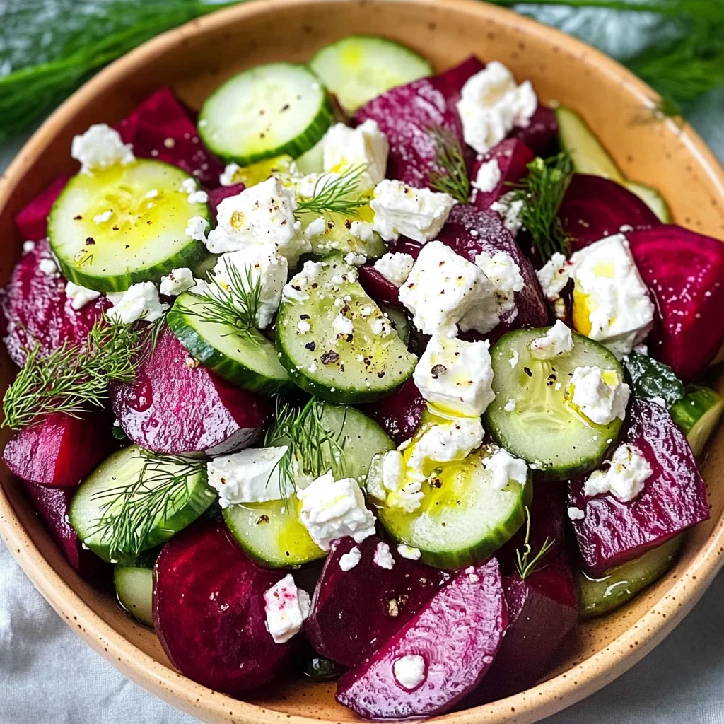 Beet Salad with Feta, Cucumbers, and Dill