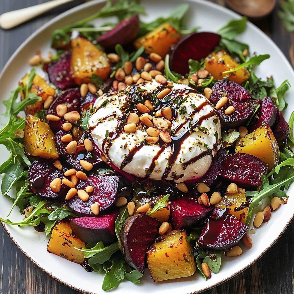 Beet and Burrata Salad with Pine Nuts