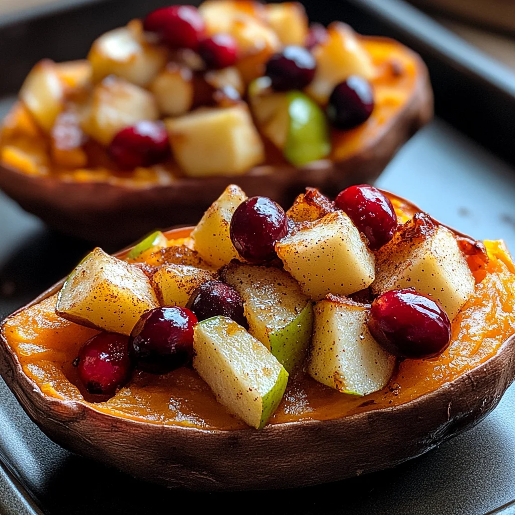 Cranberry Apple Twice-Baked Sweet Potatoes