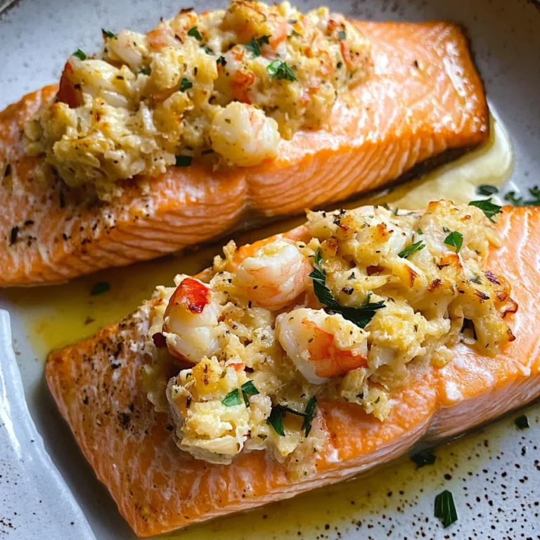 Elegant Crab Shrimp Stuffed Salmon