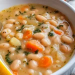 Greek White Bean Soup With Garlic & Lemon