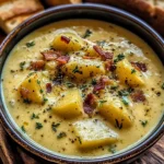 Hearty Cheddar Garlic Herb Potato Soup Recipe