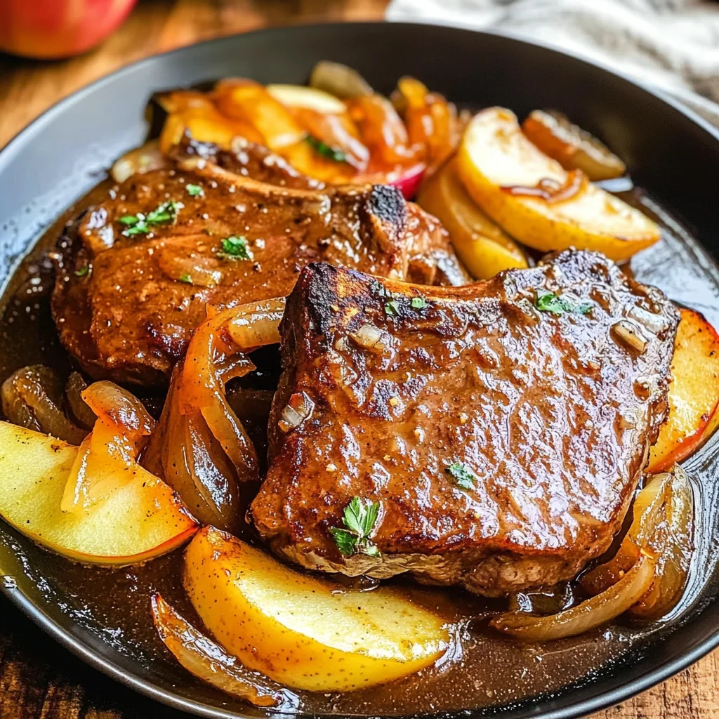 Juicy Apple Butter beef Chops