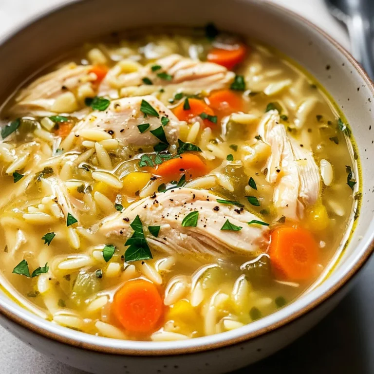 Lemon Chicken Orzo Soup