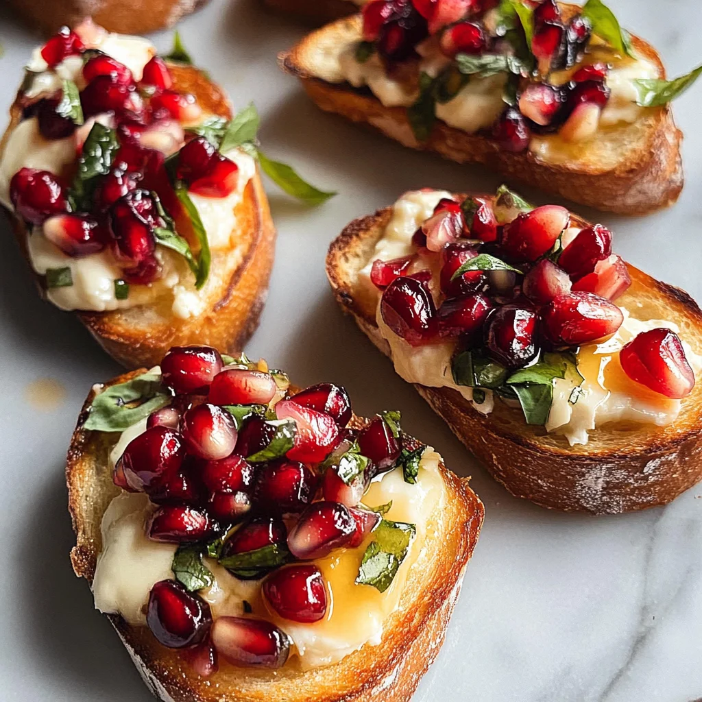 Pomegranate, Cranberry & Brie Bruschetta