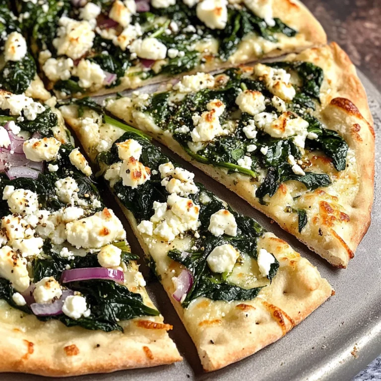 Tasty Spinach and Feta Flatbread Pizza